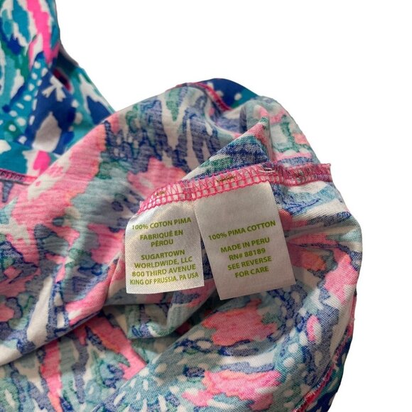 Lilly Pulitzer Shake it Up 3/4 Sleeve Bay Pink and Blue Dress Size Small - Picture 4 of 9